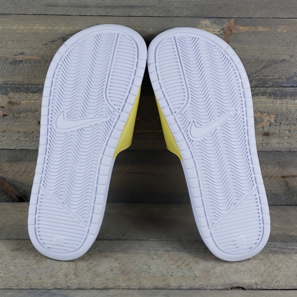 NEW Nike Benassi JDI Slides Sandals Yellow/White - Picture 6 of 8